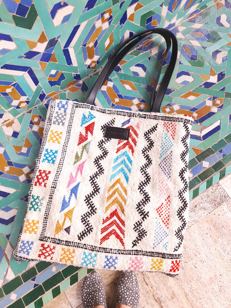 Boujadi Kilim Tote Ivory