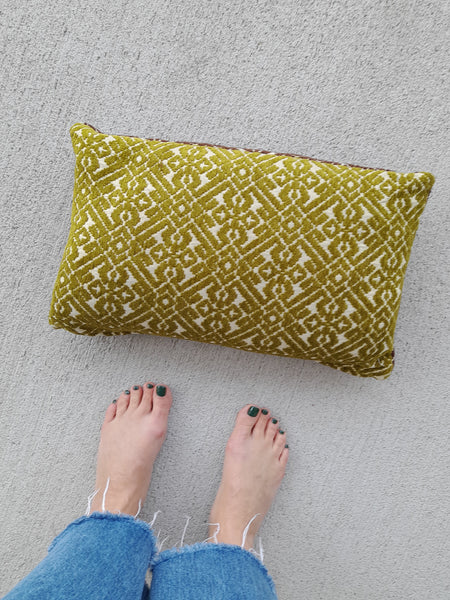 Chartreuse + Chocolate Pillowcase