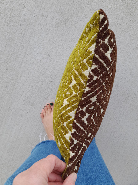 Chartreuse + Chocolate Pillowcase