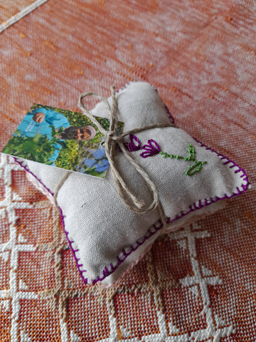 Dried Flower Sachet set of 2, mauve