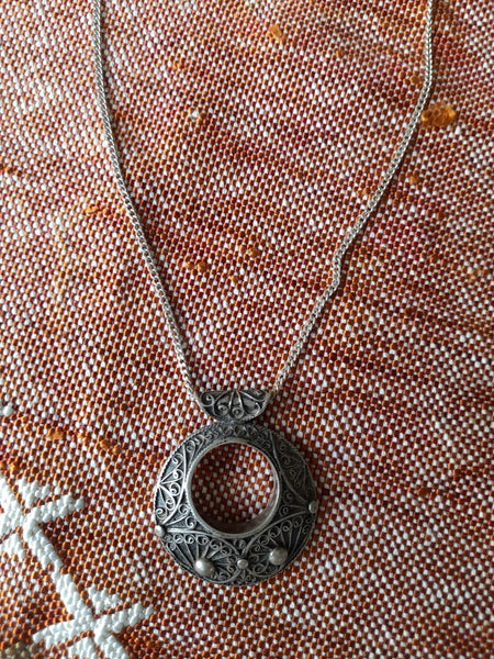 Moroccan Silver Swirl Necklace