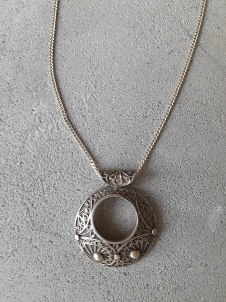 Moroccan Silver Swirl Necklace