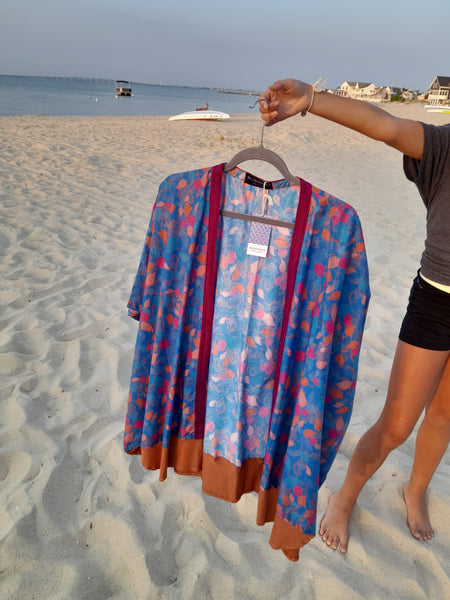 Kimono Cobalt + Tangerine
