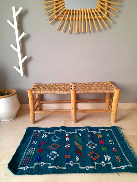 Boujadi Rug, Cyan Blue #1