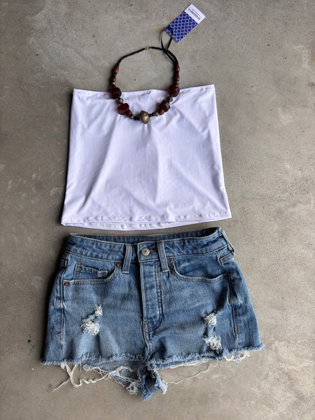 Girls Tube Top in Blanc