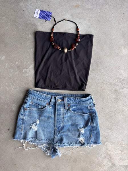 Girls Tube Top in Noir