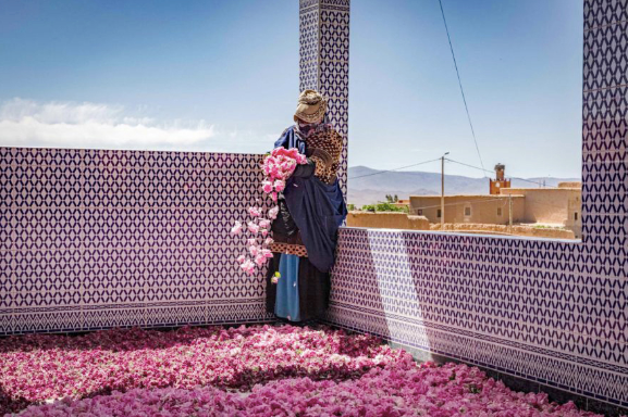 rooftop drying in the Valley of the Roses, Morocco