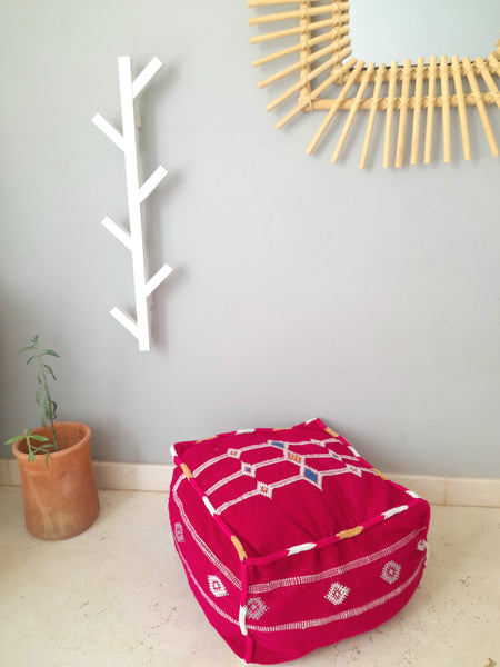 Magenta Pouf Lines