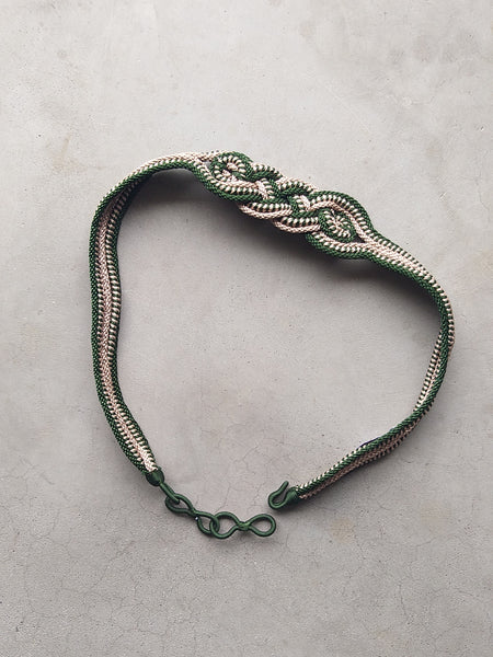 Braided Fesi Fabric Belt Emerald