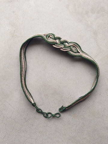 Braided Fesi Fabric Belt Emerald