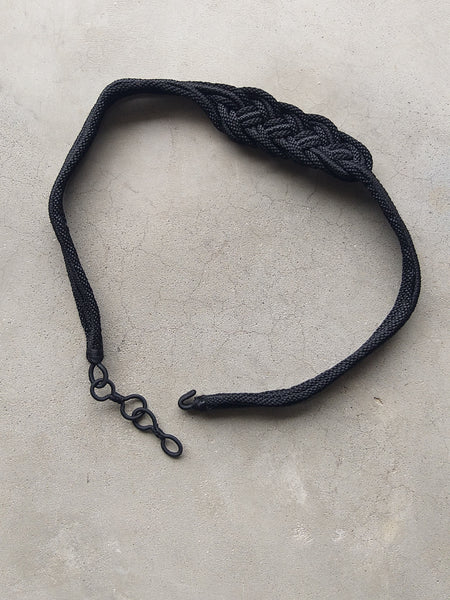 Braided Fesi Fabric Belt Black