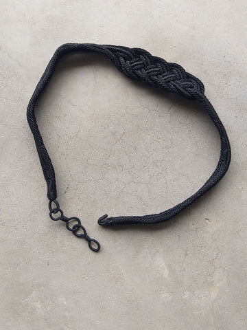 Braided Fesi Fabric Belt Black