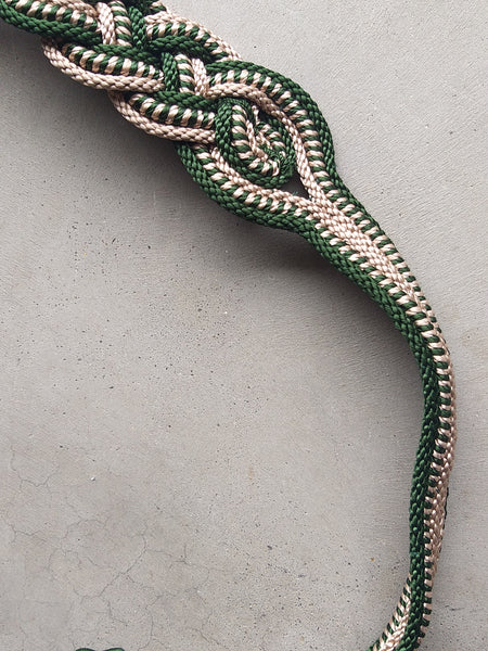 Braided Fesi Fabric Belt Emerald