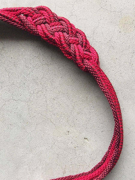 Braided Fesi Fabric Belt Red