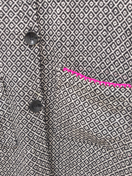 Chevron Chaima Coat in Black and White