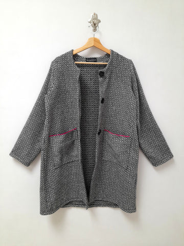 Chevron Chaima Coat in Black and White