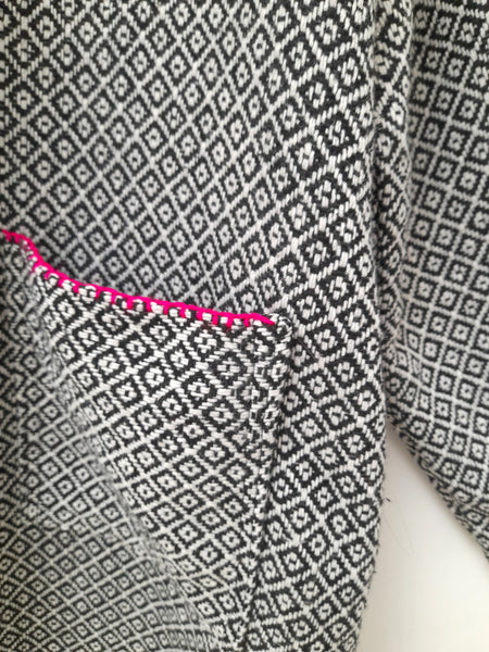 Chevron Chaima Coat in Black and White