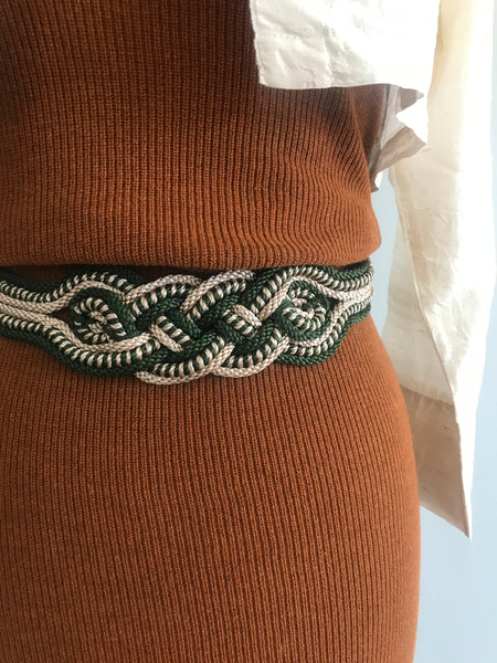 Braided Fesi Fabric Belt Red