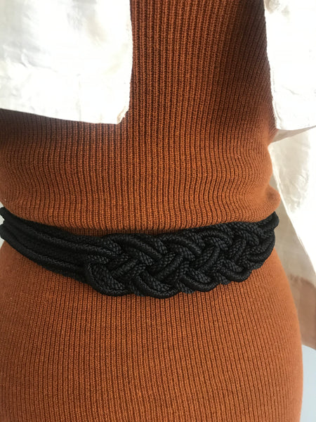Braided Fesi Fabric Belt Red