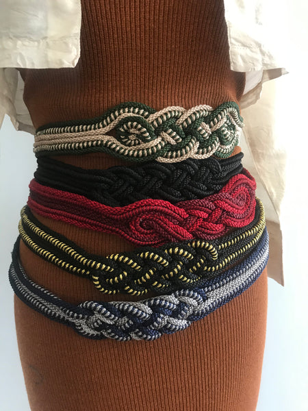 Braided Fesi Fabric Belt Red